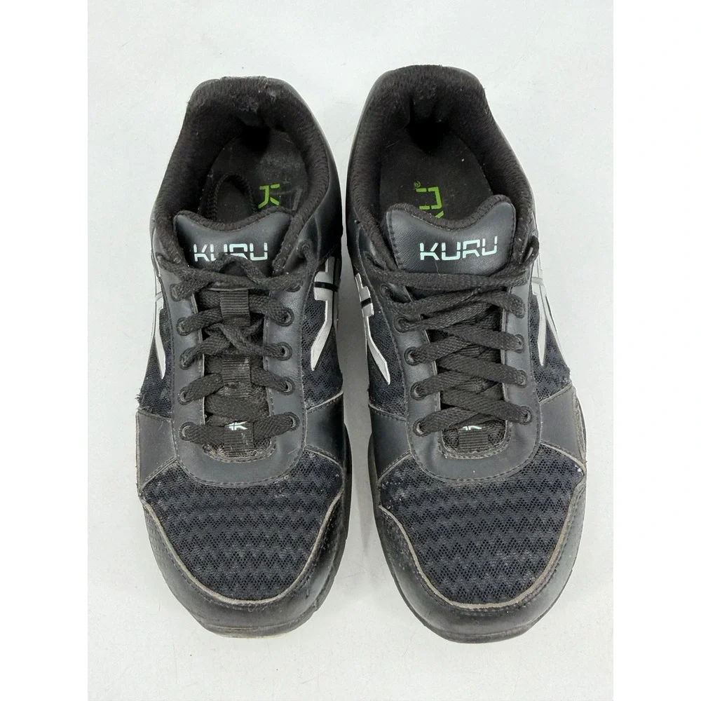 Kuru Quantum Sneakers Womens 8 Wide Black Silver Orthopedic Athletic Gorpcore